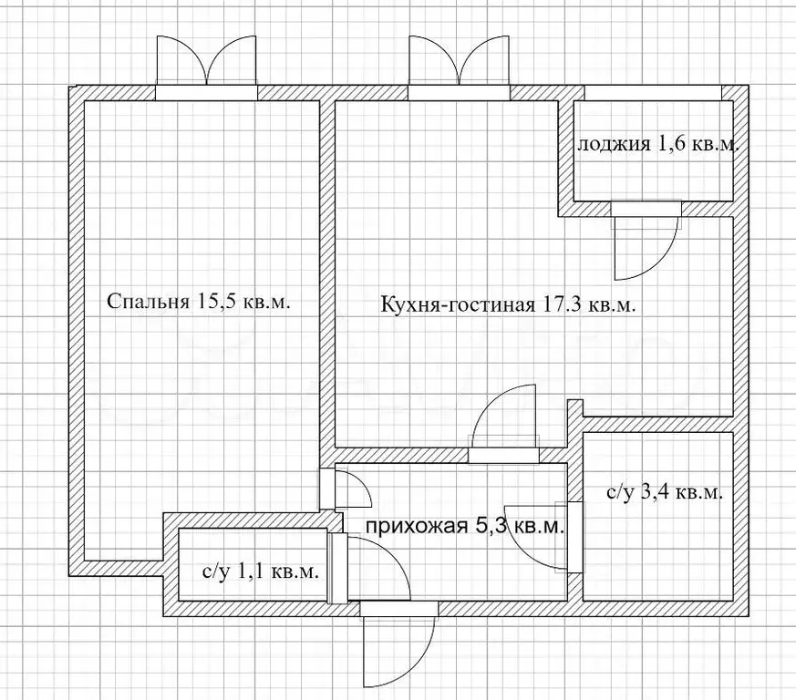 2-к. квартира, 43,4 м, 17/22 эт. - Фото 1