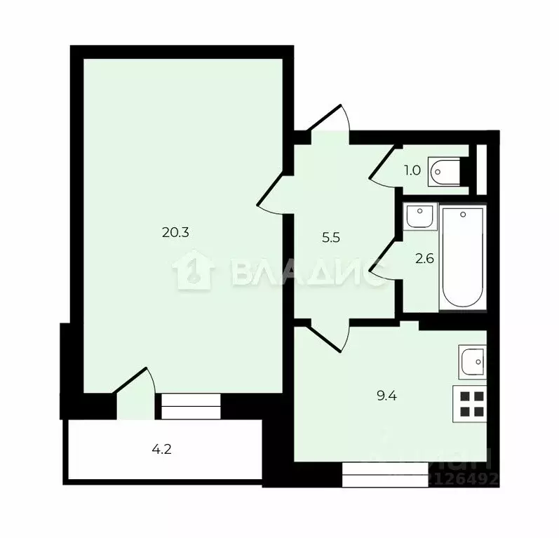 1-к кв. Санкт-Петербург ул. Хошимина, 8к2 (38.8 м) - Фото 2