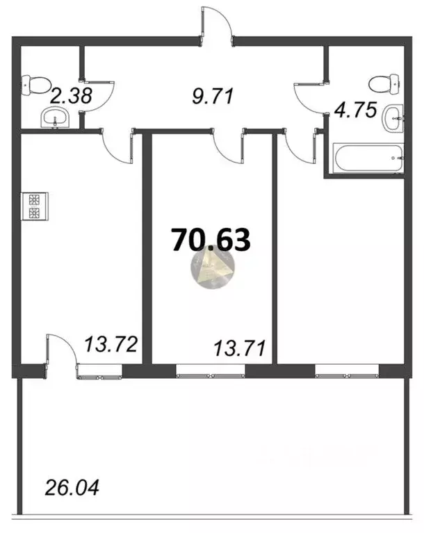 2-к кв. Санкт-Петербург, Санкт-Петербург, Сестрорецк ул. ... - Фото 2