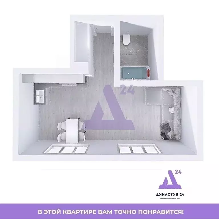 1-к кв. Алтайский край, Барнаул Жилплощадка мкр,  (29.9 м) - Фото 2