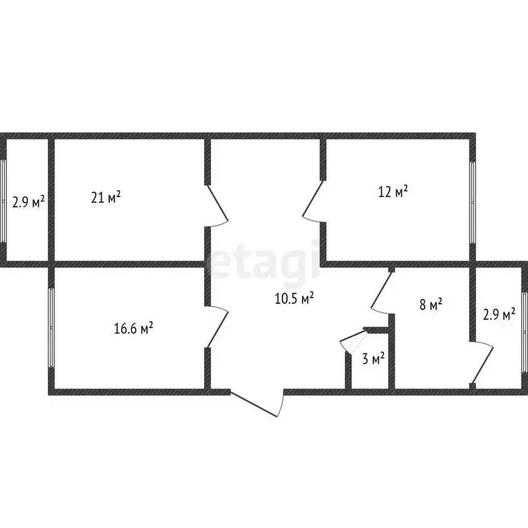 3-комнатная квартира: Махачкала, улица Ломоносова, 9А (74 м) - Фото 1