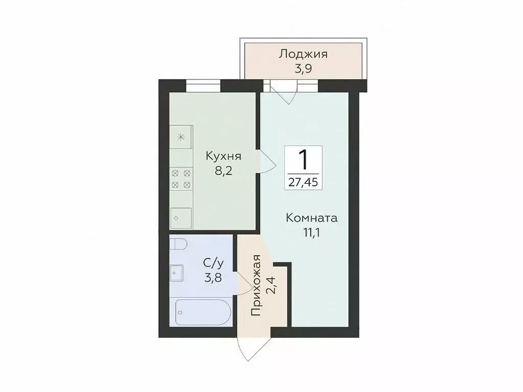 1-комнатная квартира: Самара, улица Победы, 14А (27.45 м) - Фото 0