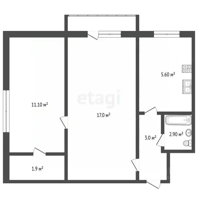 2-к кв. Крым, Феодосия ул. Галерейная, 13 (41.5 м) - Фото 2