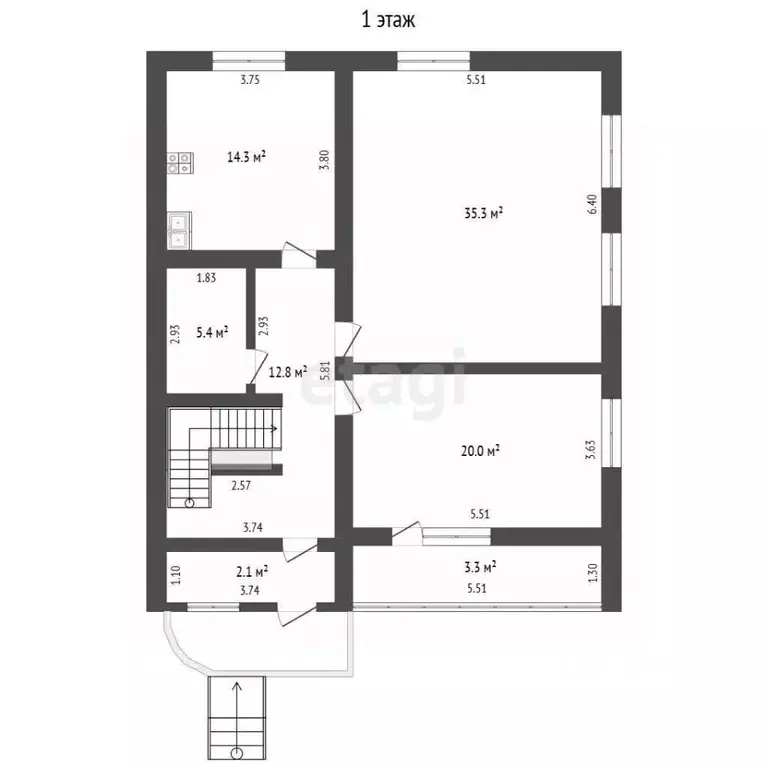 Дом в Мордовия, Кочкуровский район, с. Мурань Центральная ул., 76 (351 ... - Фото 1