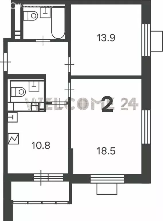 2-комнатная квартира: Москва, Гостиничный проезд, 10 (56.3 м) - Фото 1