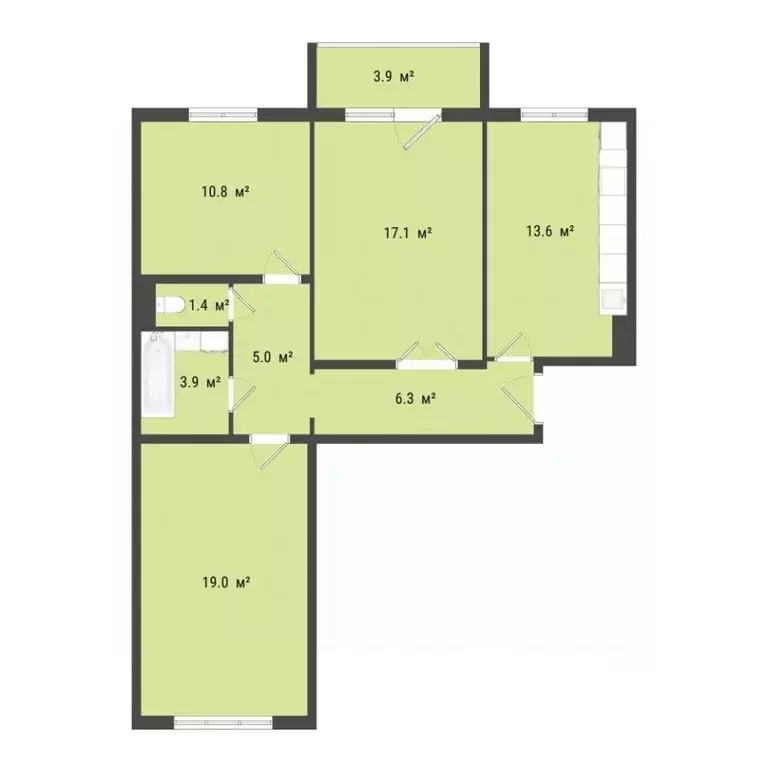 3-к кв. Омская область, Омск проезд 4-й Амурский, 15 (76.8 м) - Фото 1