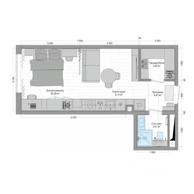 1-к кв. Приморский край, Владивосток ул. Нейбута (38.05 м) - Фото 1