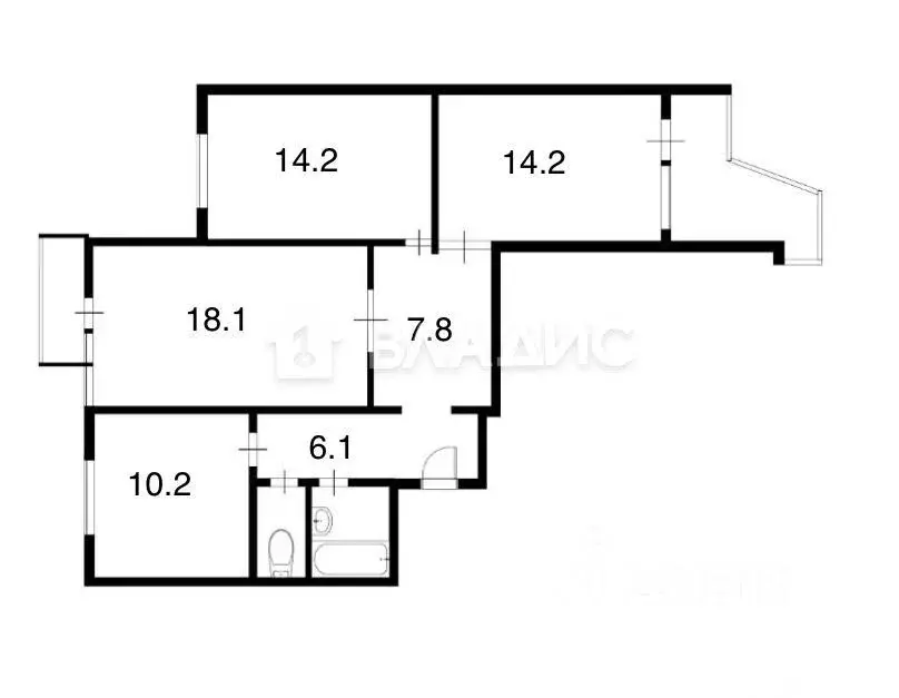 3-к кв. Москва Лукинская ул., 7 (76.0 м) - Фото 1