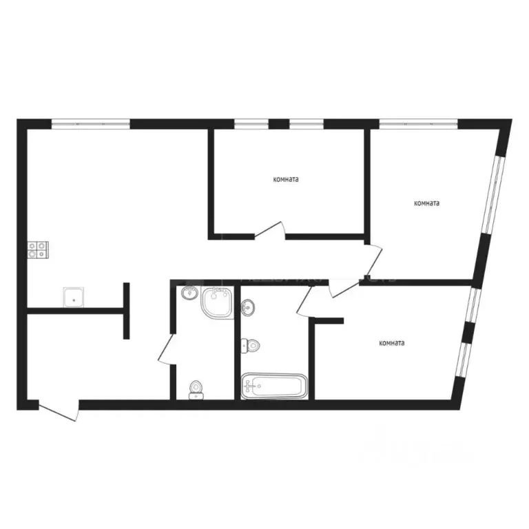 3-к кв. Тюменская область, Тюмень ул. Газовиков, 73к3 (76.0 м) - Фото 1