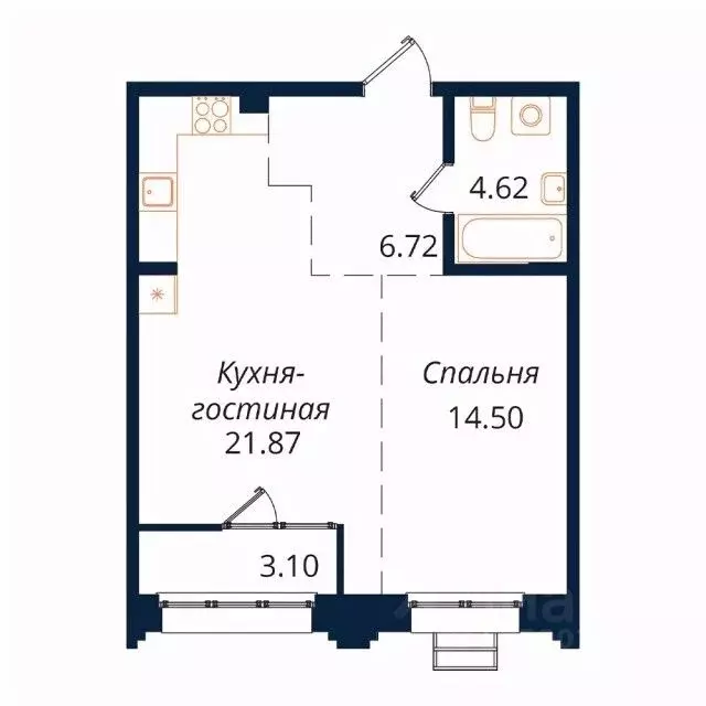 1-к кв. Иркутская область, Иркутск Байкальская ул., 246Б (50.1 м) - Фото 0