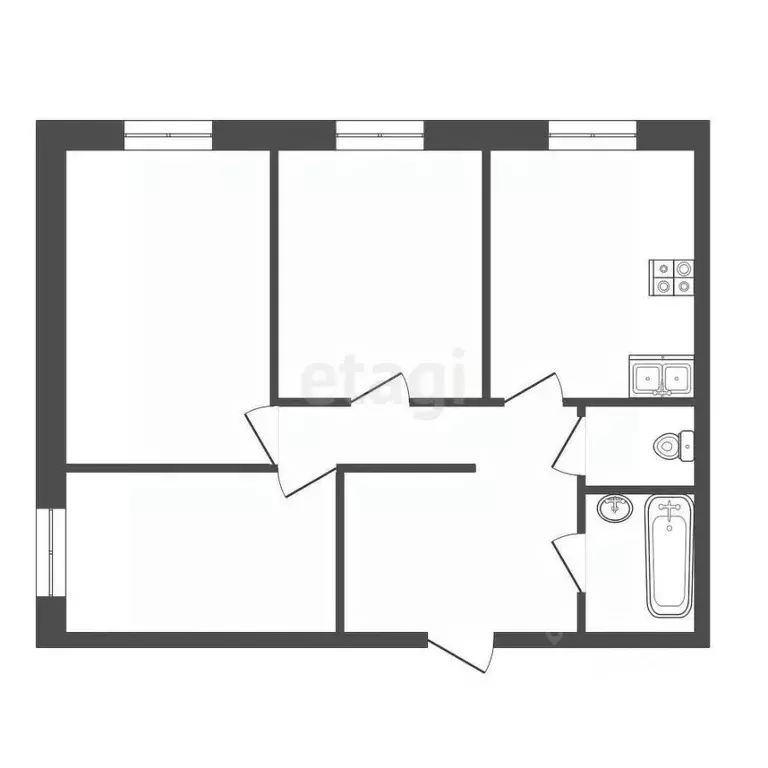 3-к кв. Ямало-Ненецкий АО, Муравленко ул. Энтузиастов, 33 (70.0 м) - Фото 2