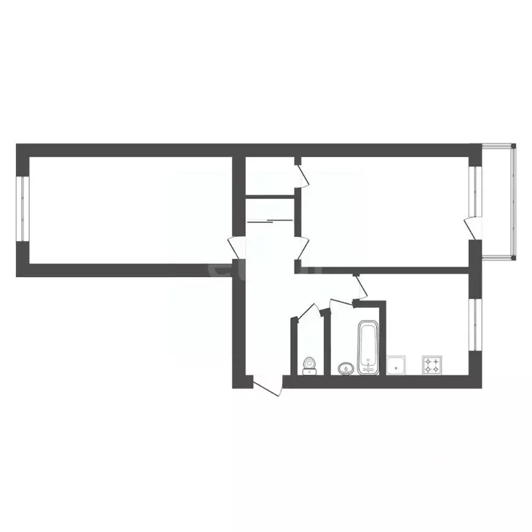2-к кв. Амурская область, Благовещенск Станционная ул., 47 (47.6 м) - Фото 2