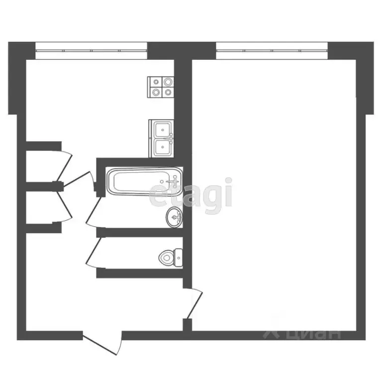 1-к кв. Мордовия, Саранск ул. Н. Эркая, 32 (33.2 м) - Фото 1