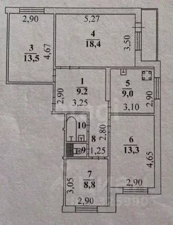 4-к кв. Липецкая область, Липецк ул. Яна Фабрициуса, 1 (79.5 м) - Фото 1