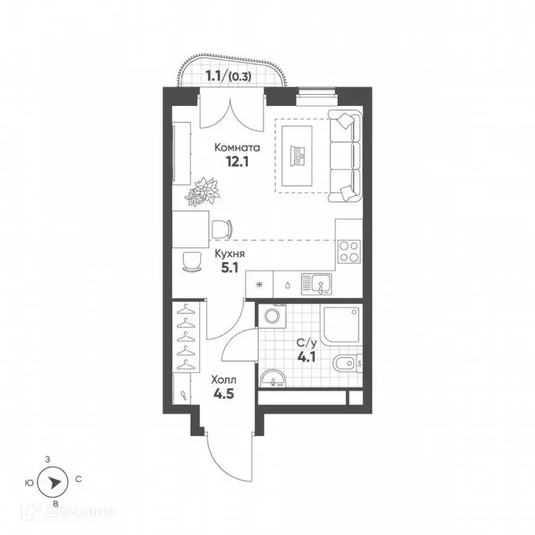 Продаётся квартира-студия, 26.1 м - Фото 0