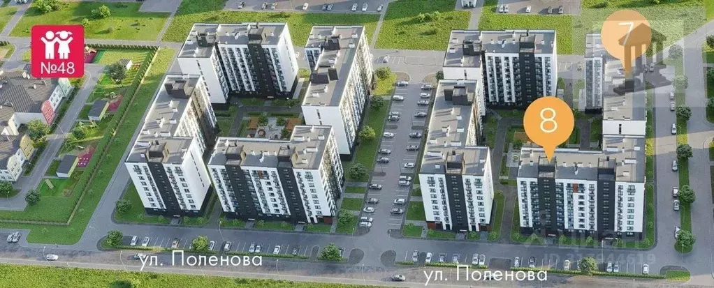 1-к кв. Калининградская область, Калининград ул. Поленова, 4к2 (30.0 ... - Фото 0