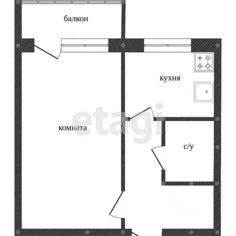 1-к кв. Ханты-Мансийский АО, Сургут ул. Грибоедова, 7 (32.0 м) - Фото 1