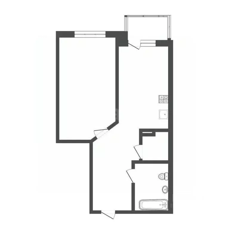 1-к кв. Тульская область, Тула Новомосковская ул., 10А (37.0 м) - Фото 2