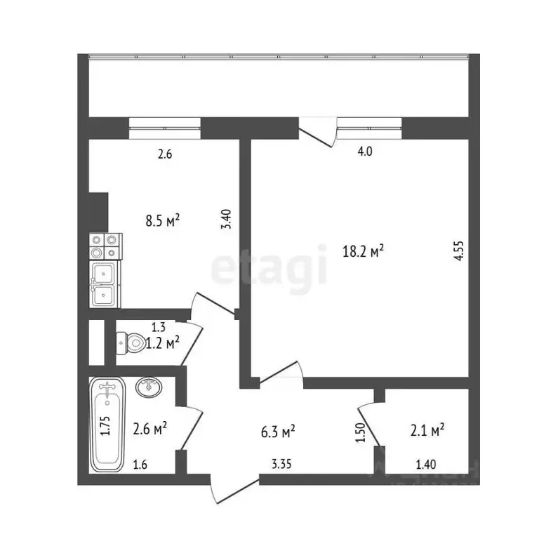 1-к кв. Мордовия, Саранск ул. Косарева, 13/3 (38.9 м) - Фото 1