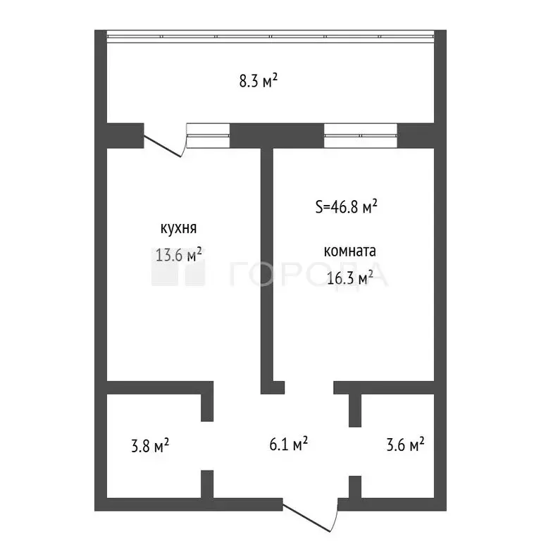 1-комнатная квартира: Новоалтайск, улица Титова, 8Ак1 (46.8 м) - Фото 0