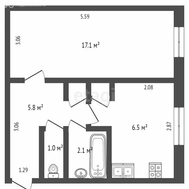 1-комнатная квартира: Саранск, проспект 70 лет Октября, 98 (34 м) - Фото 1
