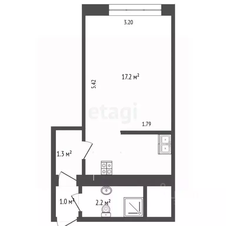 Студия Тюменская область, Тюмень Ткацкий проезд, 8 (21.7 м) - Фото 0