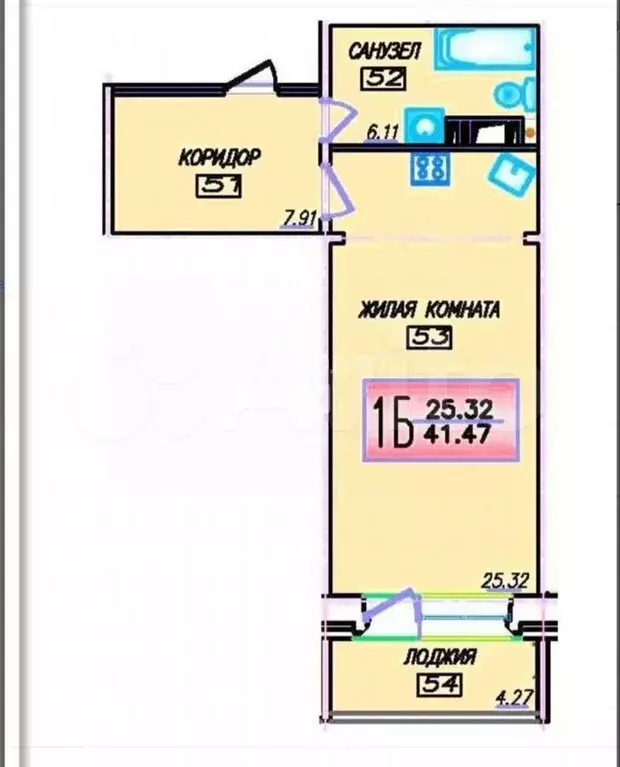 Квартира-студия, 42 м, 4/17 эт. - Фото 0