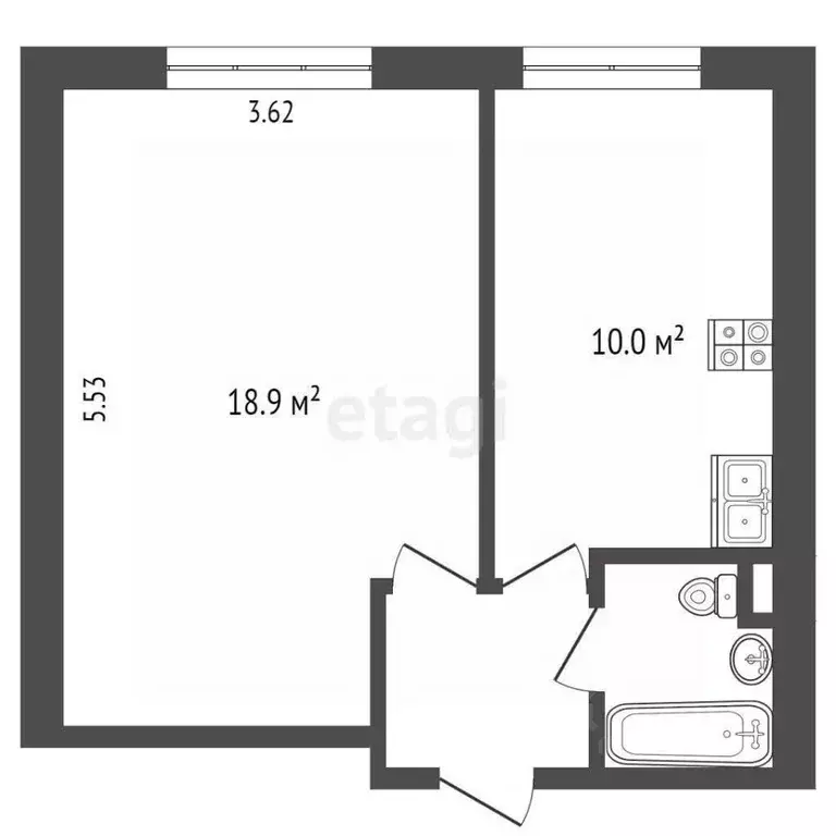 1-к кв. Москва Кусковская ул., 31К2 (33.8 м) - Фото 1