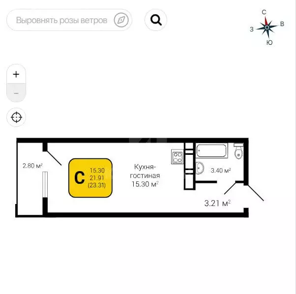 Квартира-студия: Воронеж, микрорайон Шилово, улица Теплоэнергетиков, ... - Фото 1