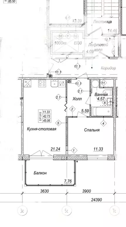 1-комнатная квартира: Санкт-Петербург, Магнитогорская улица, 5к3 (42.6 ... - Фото 0