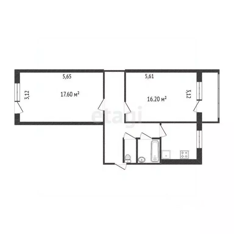 2-к кв. Ханты-Мансийский АО, Сургут ул. 30 лет Победы, 1 (44.9 м) - Фото 2