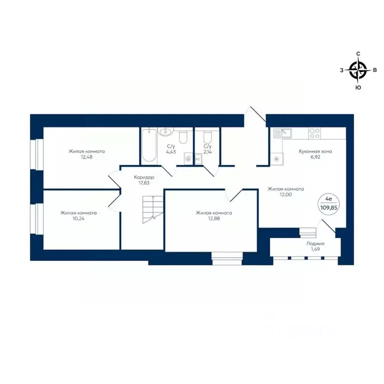 4-к кв. Кировская область, Киров ул. Дерендяева, 70 (109.85 м) - Фото 0