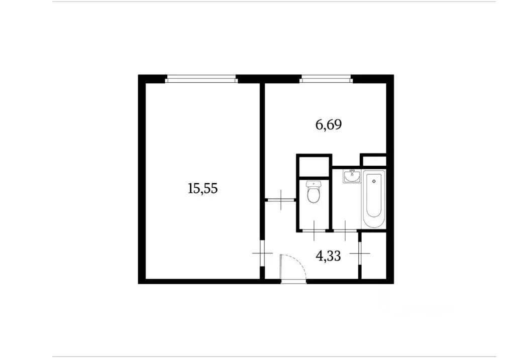 1-к кв. Санкт-Петербург ул. Бабушкина, 115к2 (30.0 м) - Фото 2