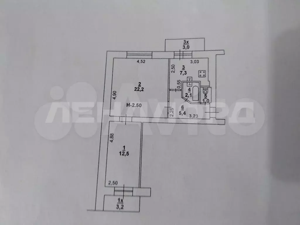 2-к. квартира, 56,7 м, 5/9 эт. - Фото 0