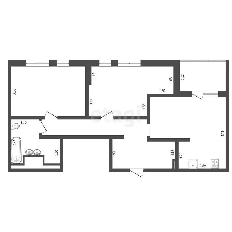 2-комнатная квартира: Тюмень, улица Пожарных и Спасателей, 3к1 (66.6 ... - Фото 0