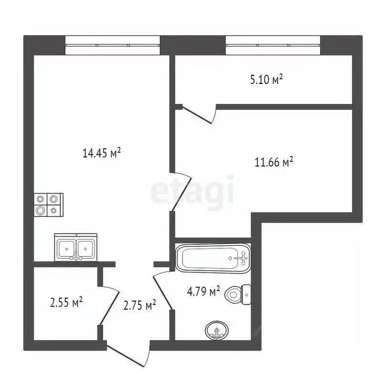 2-к кв. санкт-петербург ремесленная ул, 21 (41.8 м) - Фото 1