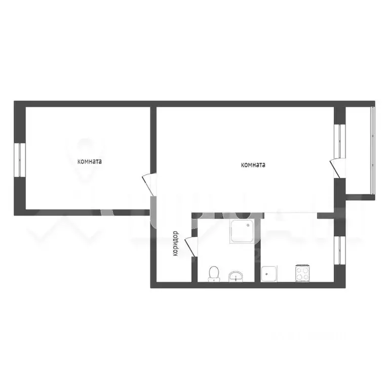 2-к кв. Омская область, Омск ул. Дмитриева, 13/8 (50.4 м) - Фото 2
