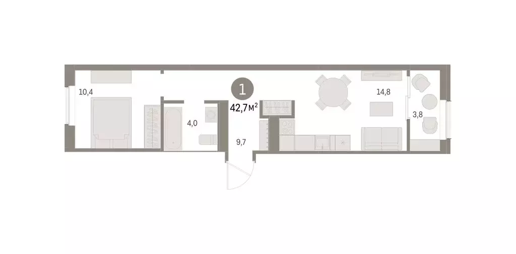 1-комнатная квартира: Курган, жилой район Центральный, ЖК Дом Кино ... - Фото 1