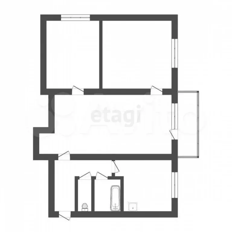 3-к. квартира, 48,9 м, 4/5 эт. - Фото 0