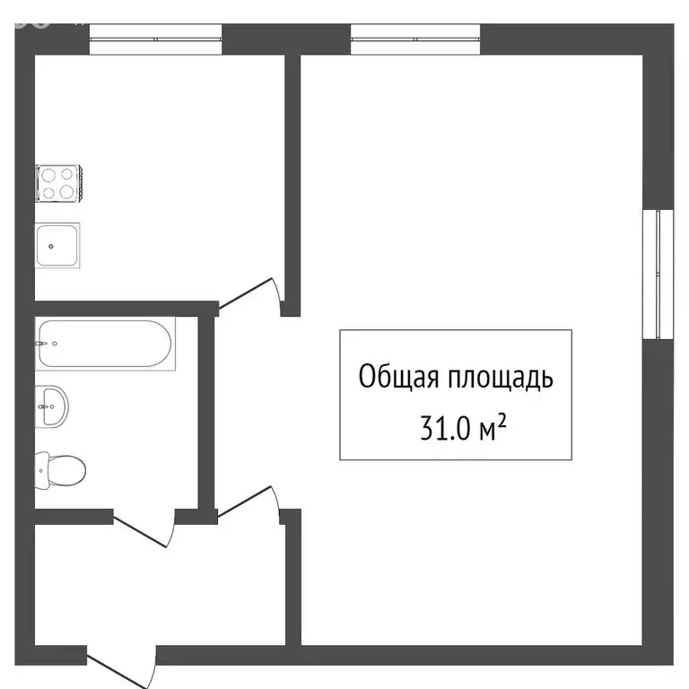 1-комнатная квартира: Новосибирск, Советская улица, 99 (31.2 м) - Фото 0