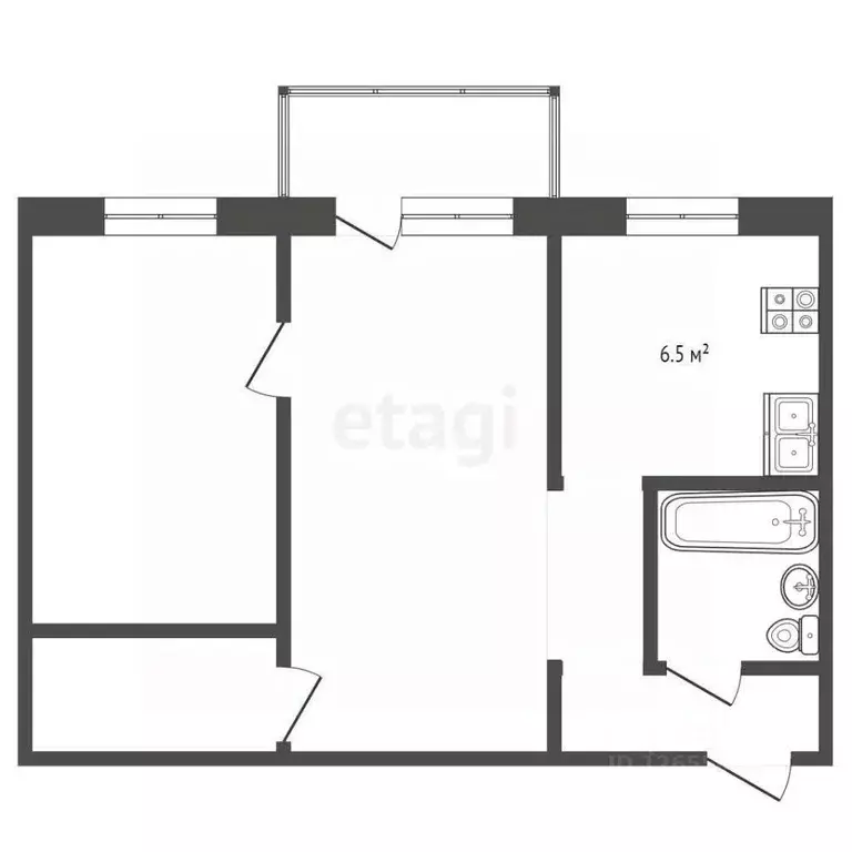 2-к кв. Костромская область, Кострома ул. Титова, 13 (43.5 м) - Фото 0