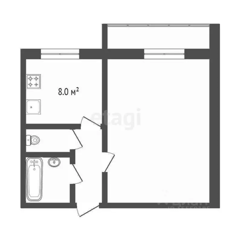 1-к кв. Самарская область, Самара Ташкентская ул., 232 (33.0 м) - Фото 2