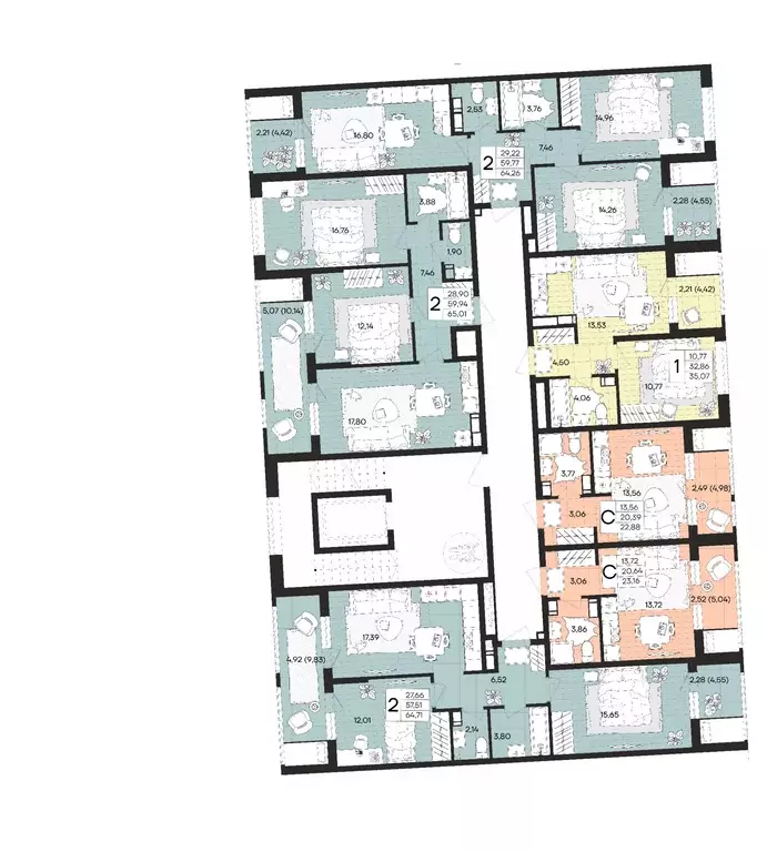 1-к кв. Краснодарский край, Краснодар Народные Кварталы жилой комплекс ... - Фото 2