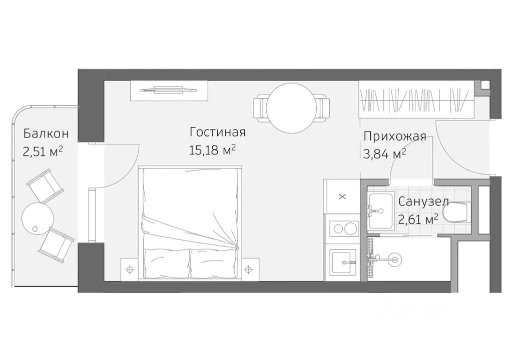 1-к кв. Ставропольский край, Кисловодск ул. Авиации, 2 (24.14 м) - Фото 1
