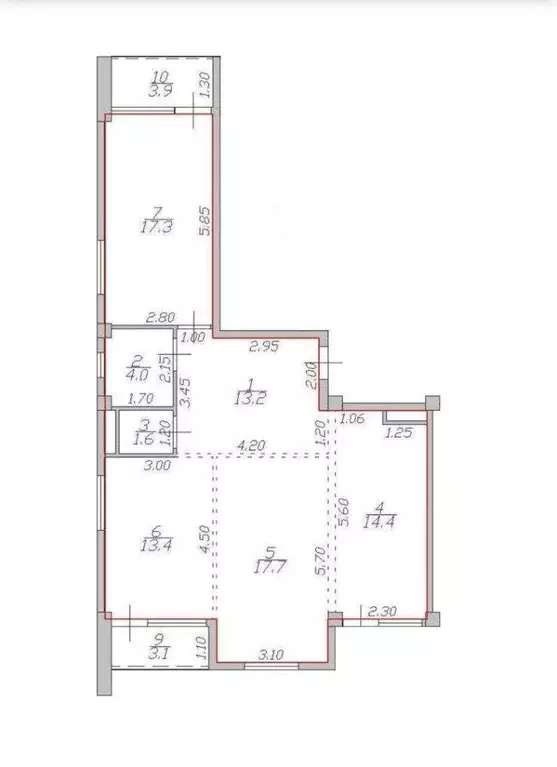 Квартира, 3 комнаты, 91.15 м - Фото 0