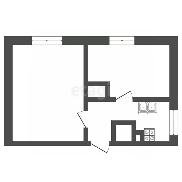 2-к кв. Вологодская область, с. Устье ул. Имени Лебедевой, 10 (39.9 м) - Фото 2