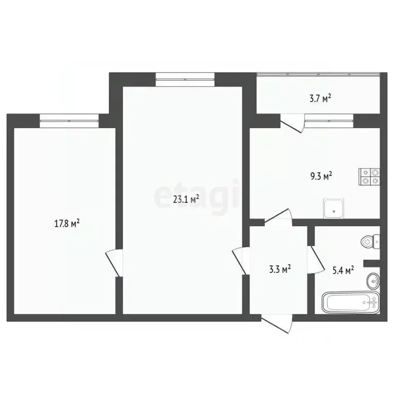 2-к кв. Тюменская область, Тюмень ул. Павла Шарова, 1к1 (58.9 м) - Фото 2