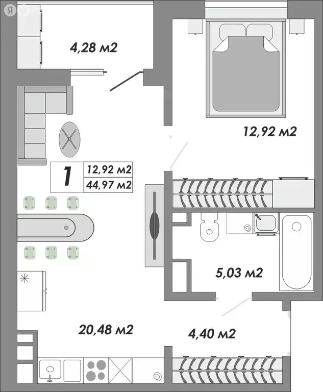 1-комнатная квартира: Оренбург, Северо-Восточный жилой район, ... - Фото 0