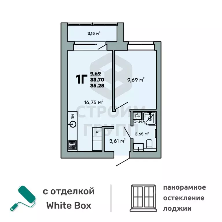 1-к кв. Владимирская область, Ковров ул. Строителей, 43/1 (35.28 м) - Фото 0