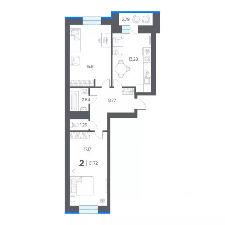 2-к кв. Рязанская область, Рязанский район, Дядьковское с/пос, с. ... - Фото 1